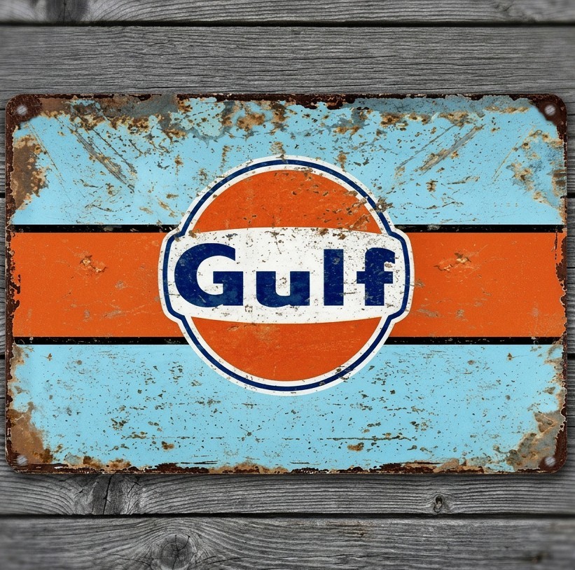 Gulf Racing 8 x 12 Vintage Novelty Metal Sign Made In USA New!