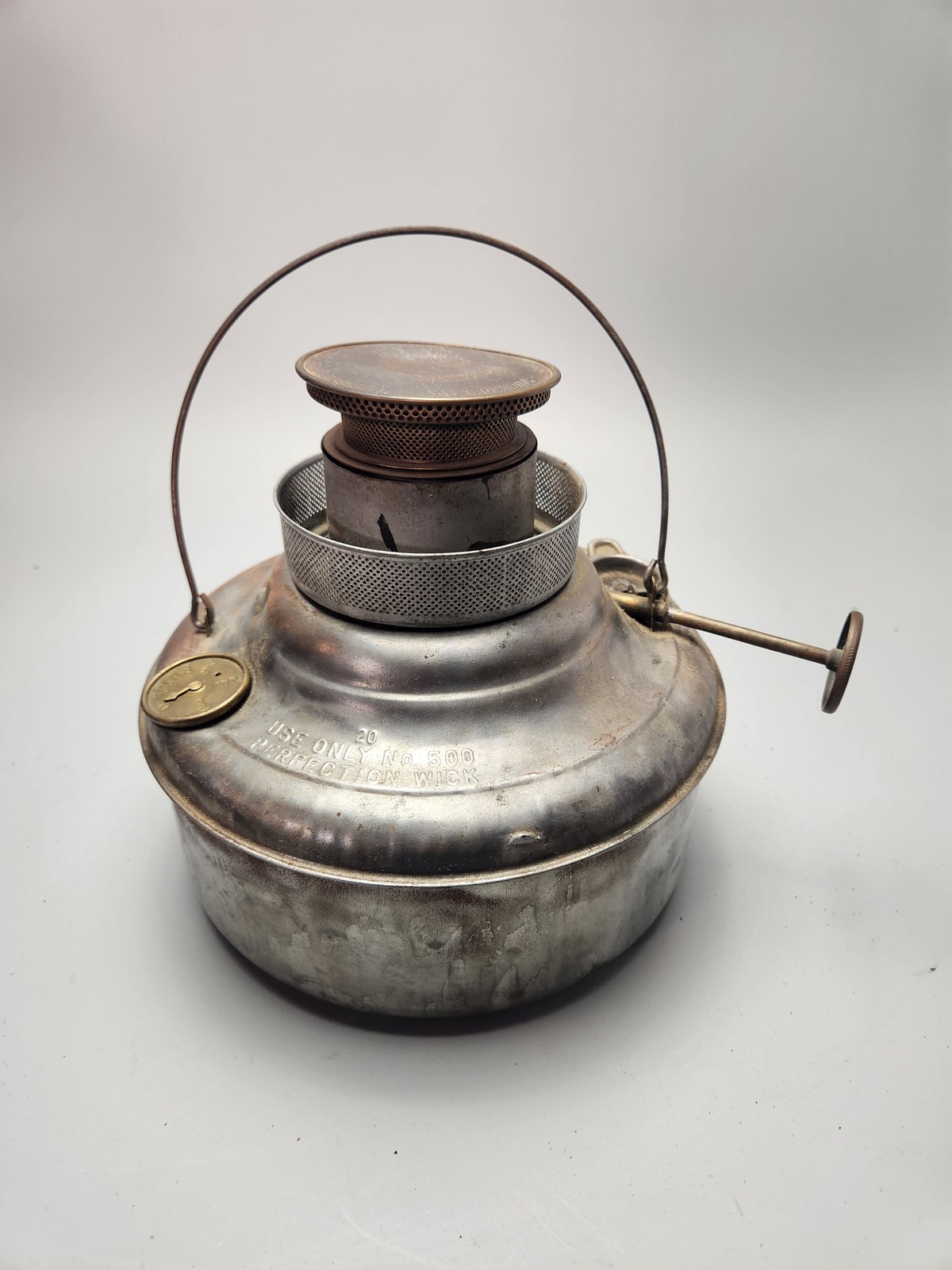 Antique Perfection Oil Kerosene Lamp Burner No. 500 Wick Heater Stove Repaired
