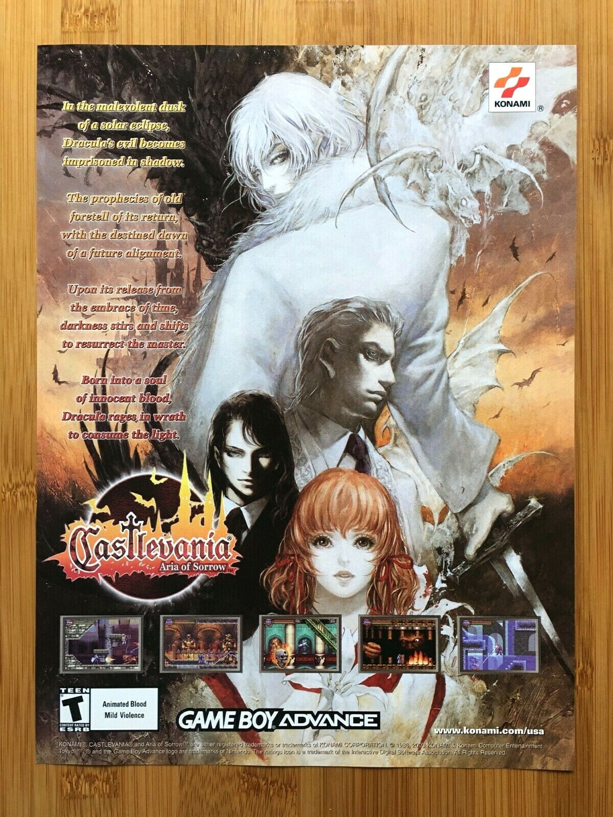 2003 Castlevania: Aria of Sorrow GBA Print Ad/Poster Official Authentic Art RARE
