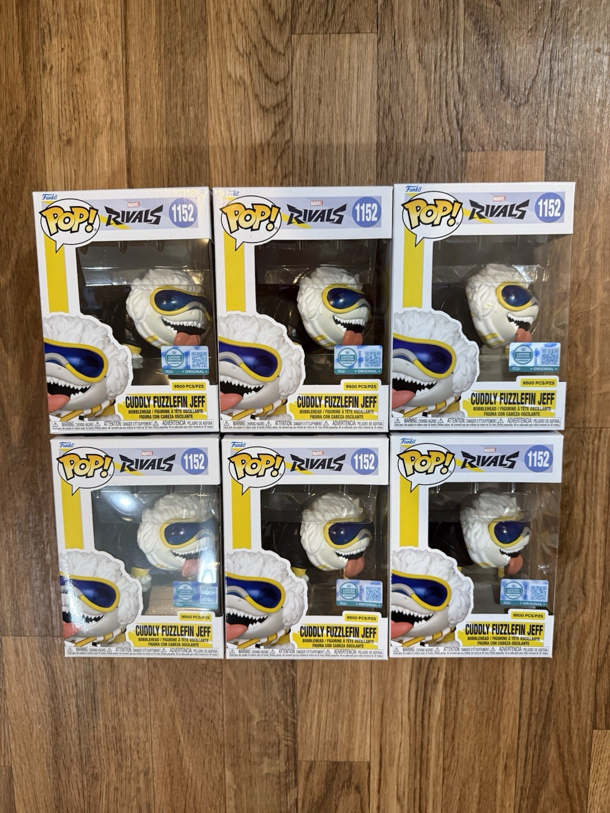 Funko Pop! LOT OF 6 Marvel Rivals Cuddly Fuzzlefin Jeff #1152 Gamestop LE /9500