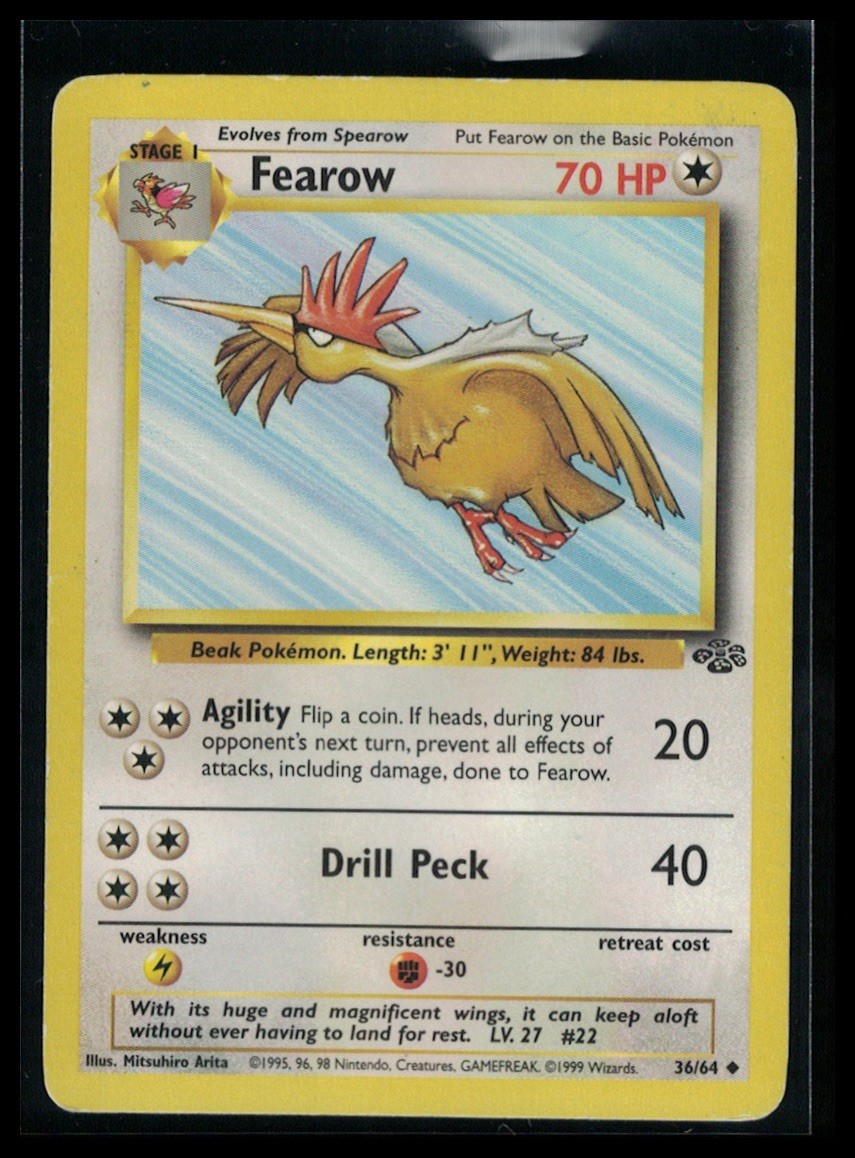 Pokémon TCG Fearow Card Jungle 36/64 – Vintage 1999
