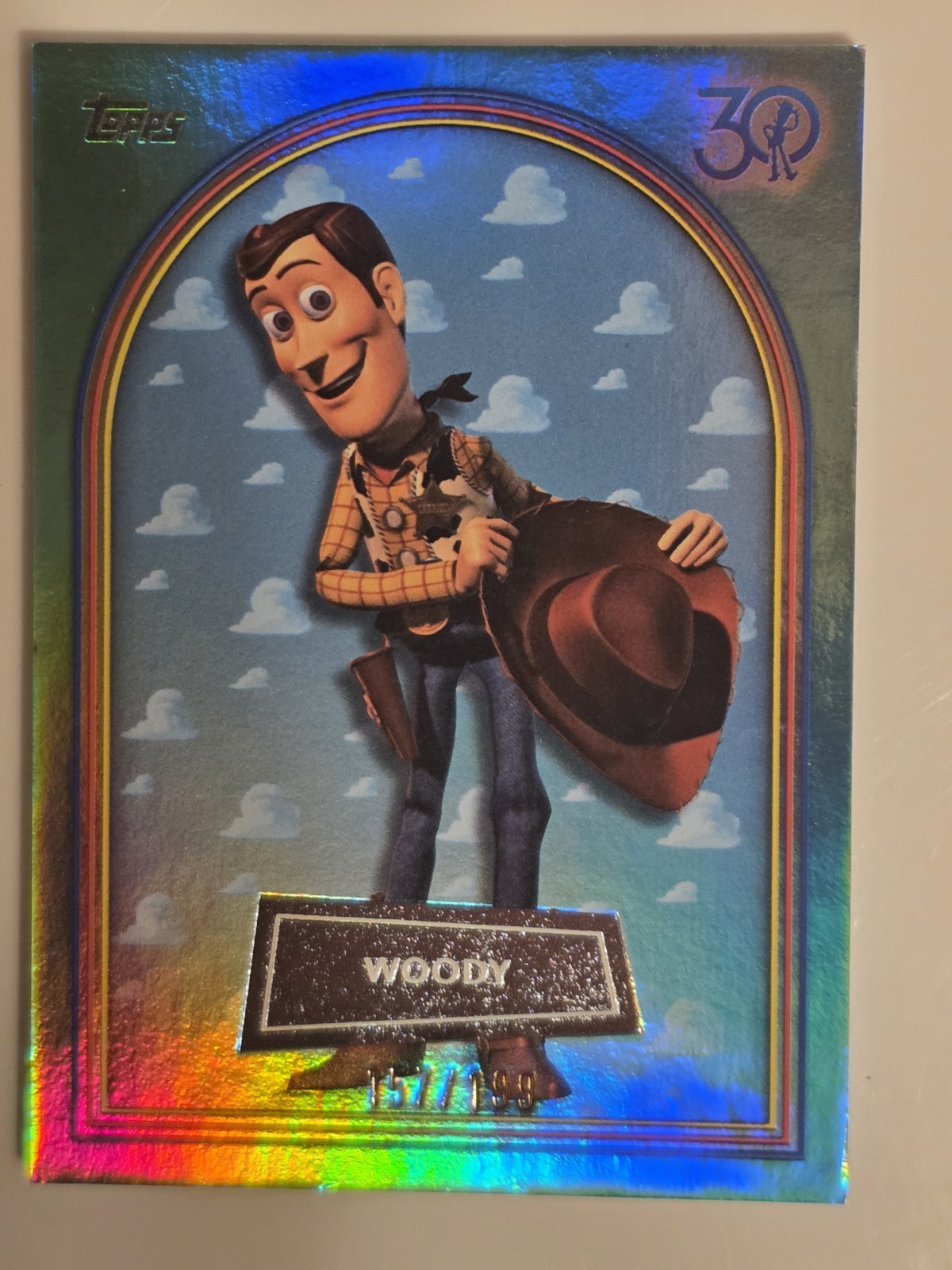 2025 Topps Disney Toy Story 30th Aqua Refractor /199 Woody #1