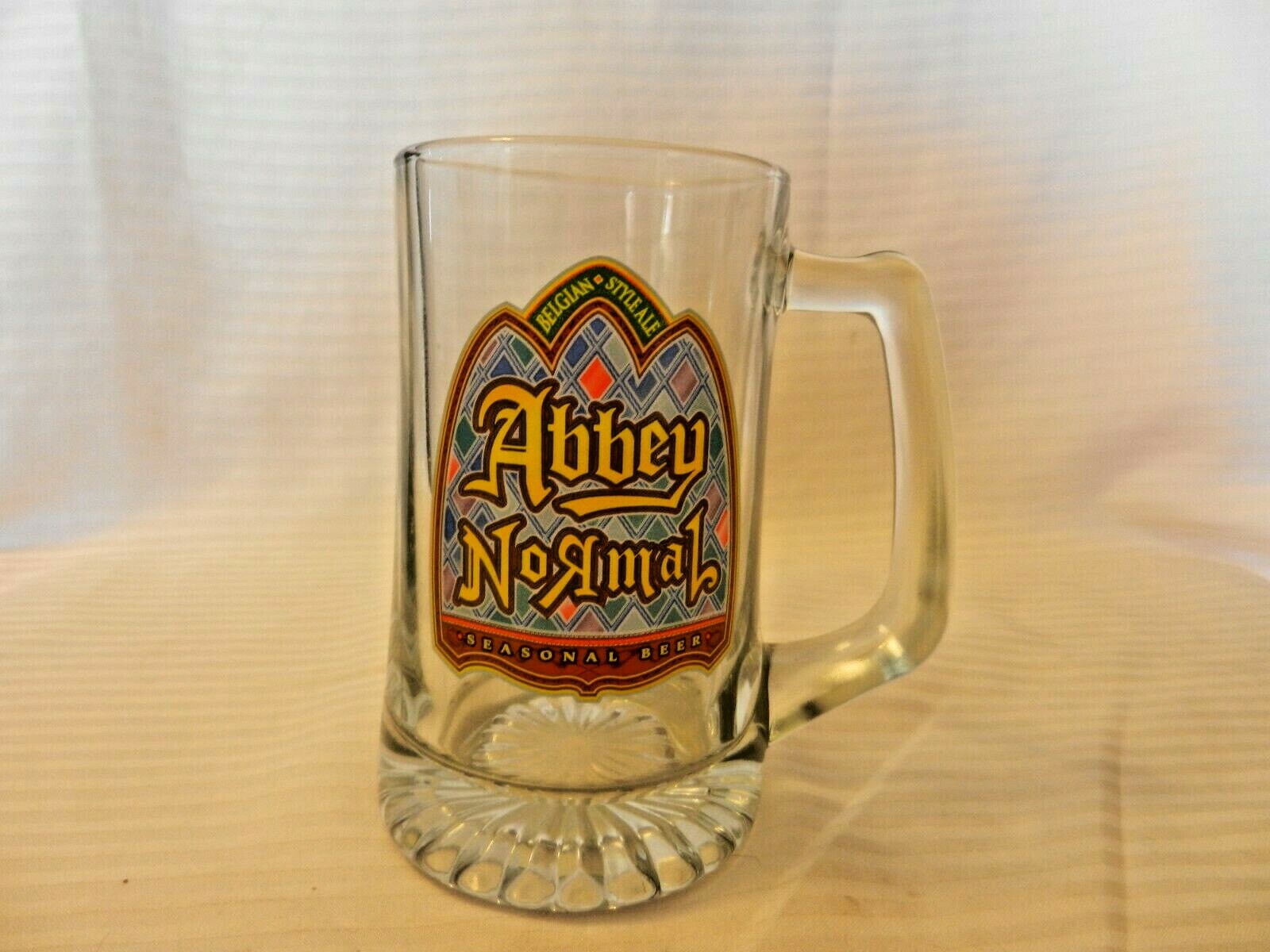 Abbey Normal Seasonal Beer Belgian Style Ale Heavy Glass Beer Mug 5.5″ Tall