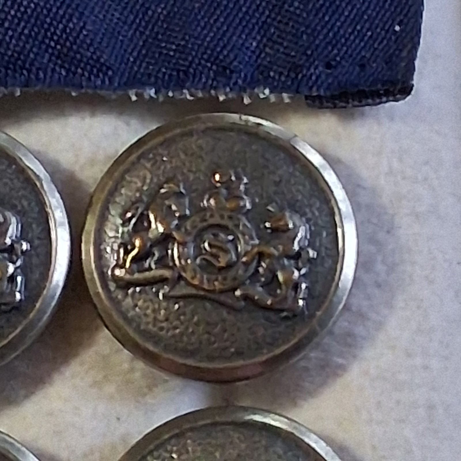 Stafford Silver Pewter Blazer Buttons 6 Smaller Cuff Sleeve Waterbury