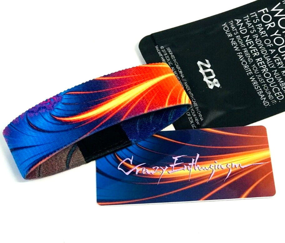 ZOX **CRAZY ENTHUSIASM** Silver Strap Small Wristband w/Card New Mystery Pack
