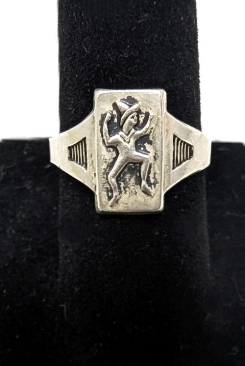 Vintage 1940s/1950s Official Brownie Girl Scout Sterling Silver Adjustable Ring
