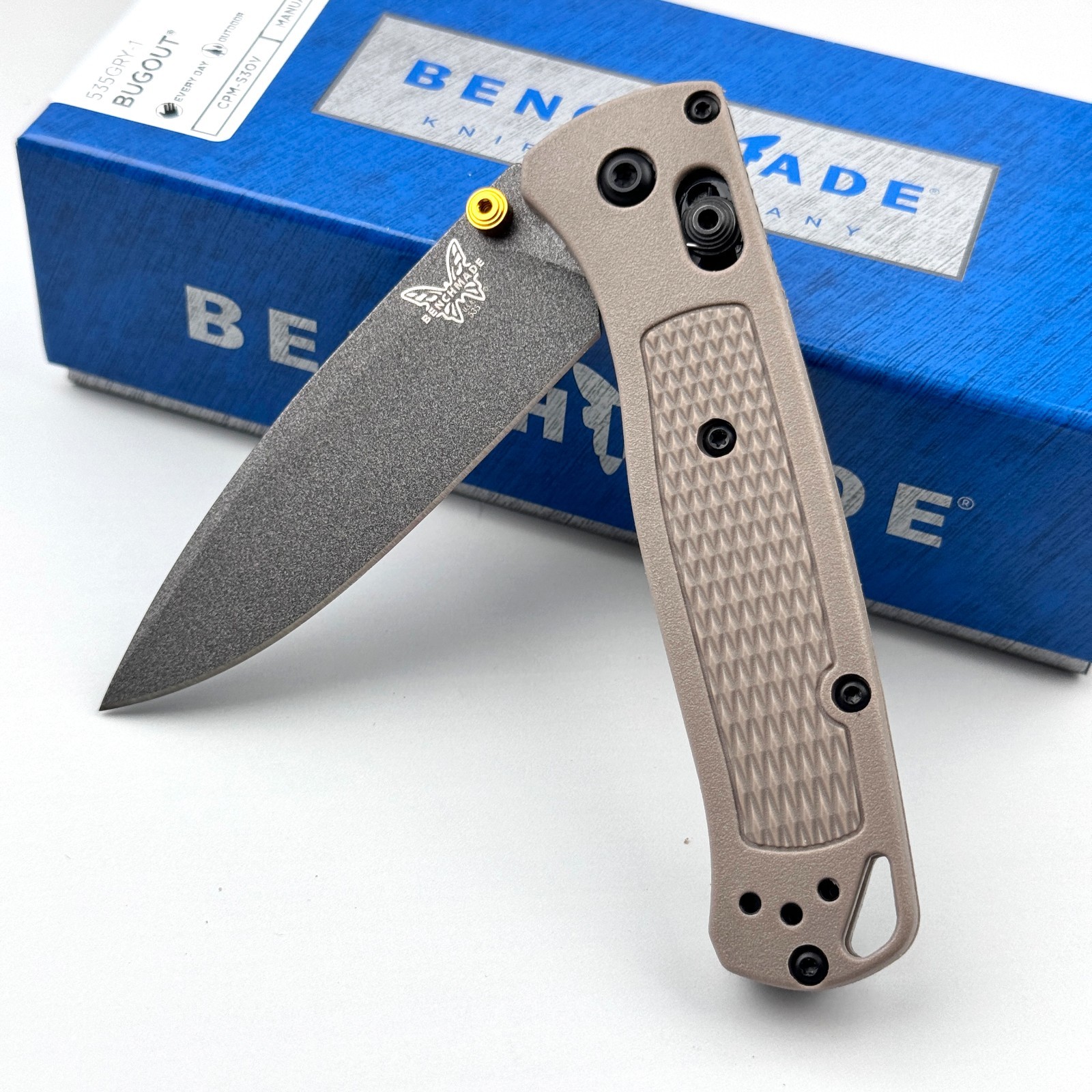 Benchmade Bugout 535GRY-1 CPM-S30V Gray Blade Ranger Green Grivory Folding Knife