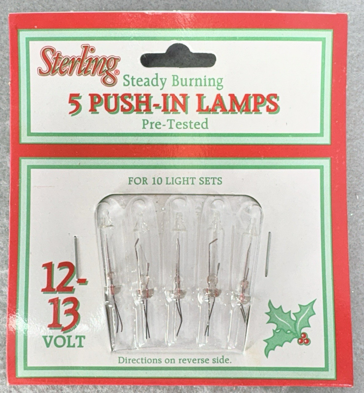 12 volt Christmas Light Bulbs CLEAR White Mini for 10 Count Light String Vintage