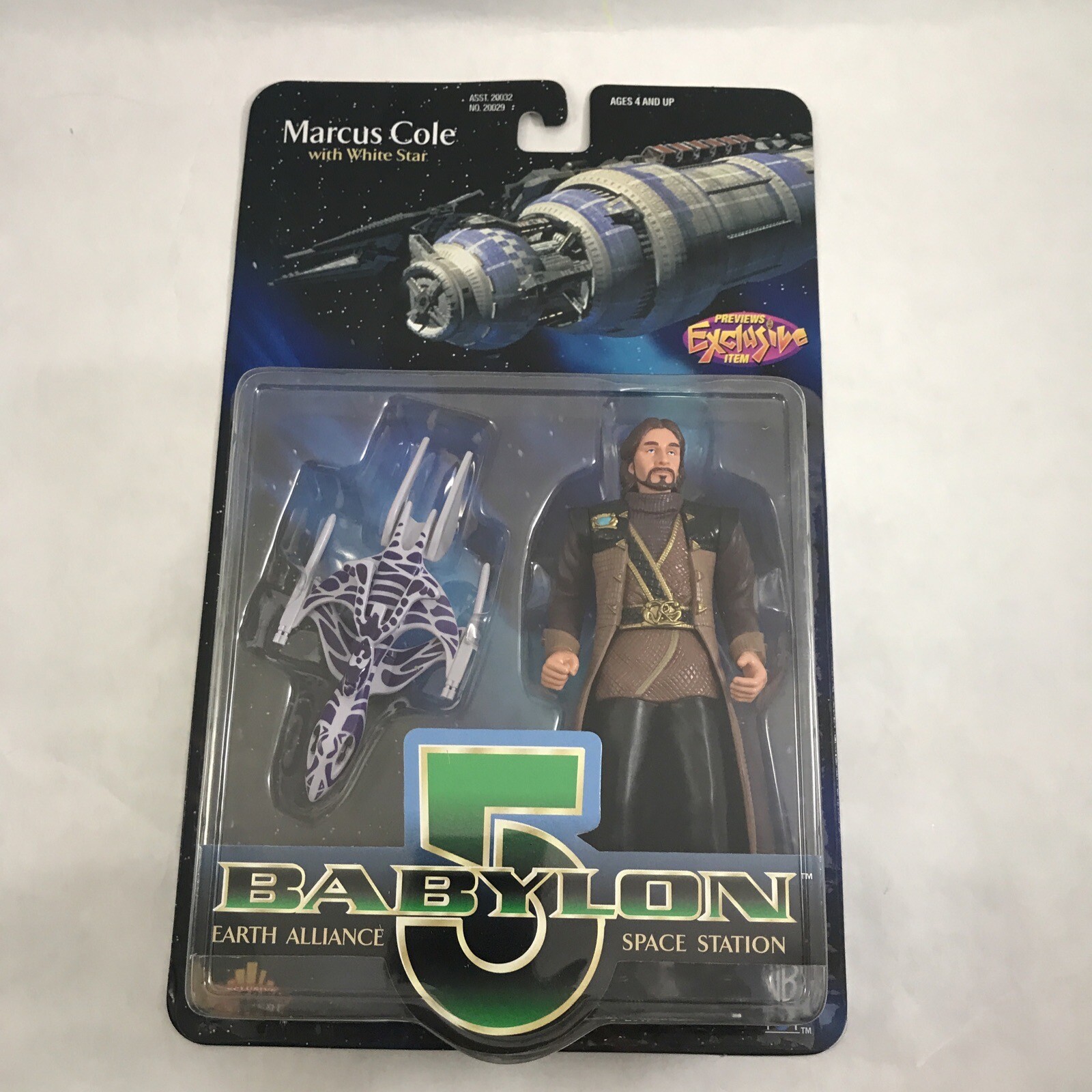 BABYLON 5 MARCUS Cole Action Figure with WHITESTAR WB Toy 1997 MOC New