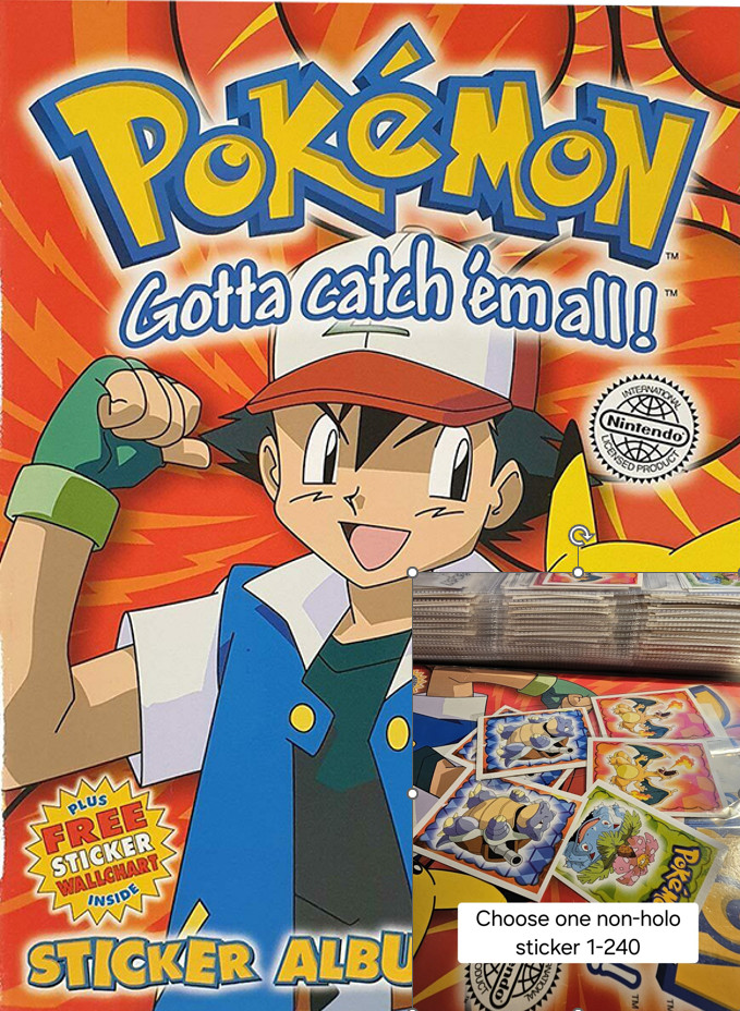 Merlin Pokemon Sticker Series 1 choose one – 240 Base 1999