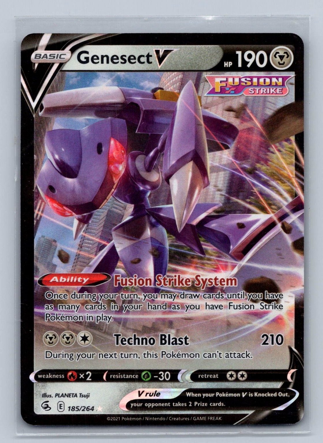 Pokemon Genesect V 2021 Fusion Strike TCG 185/264