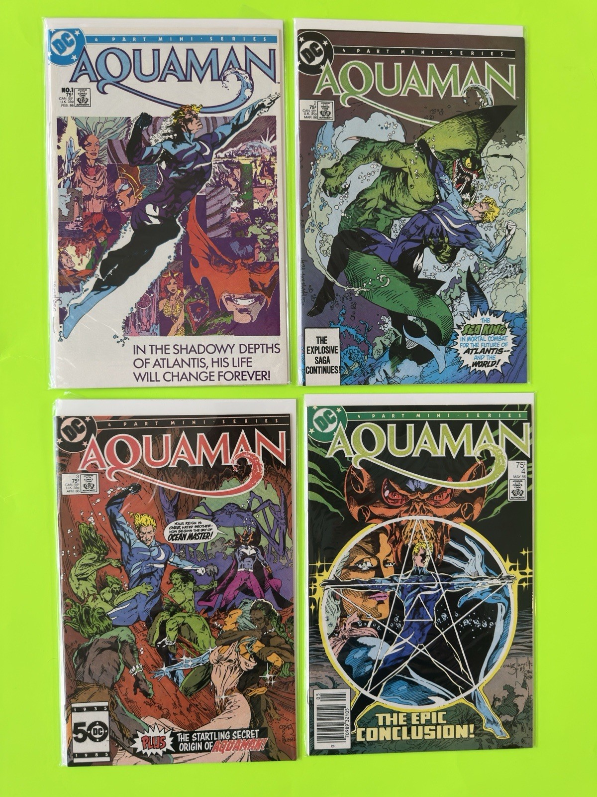 Aquaman (1986 1st Limited Series) Complete #1-4 Extra Issue #3 DC FN/VF