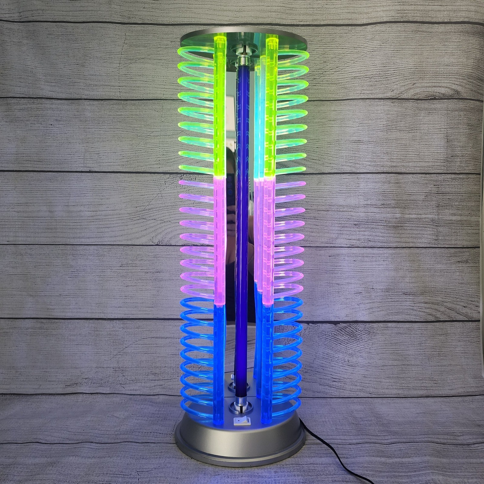 Vintage Neon CD Lamp Storage Tower Retro Y2K Multi Color Blacklight Glow 19.5″