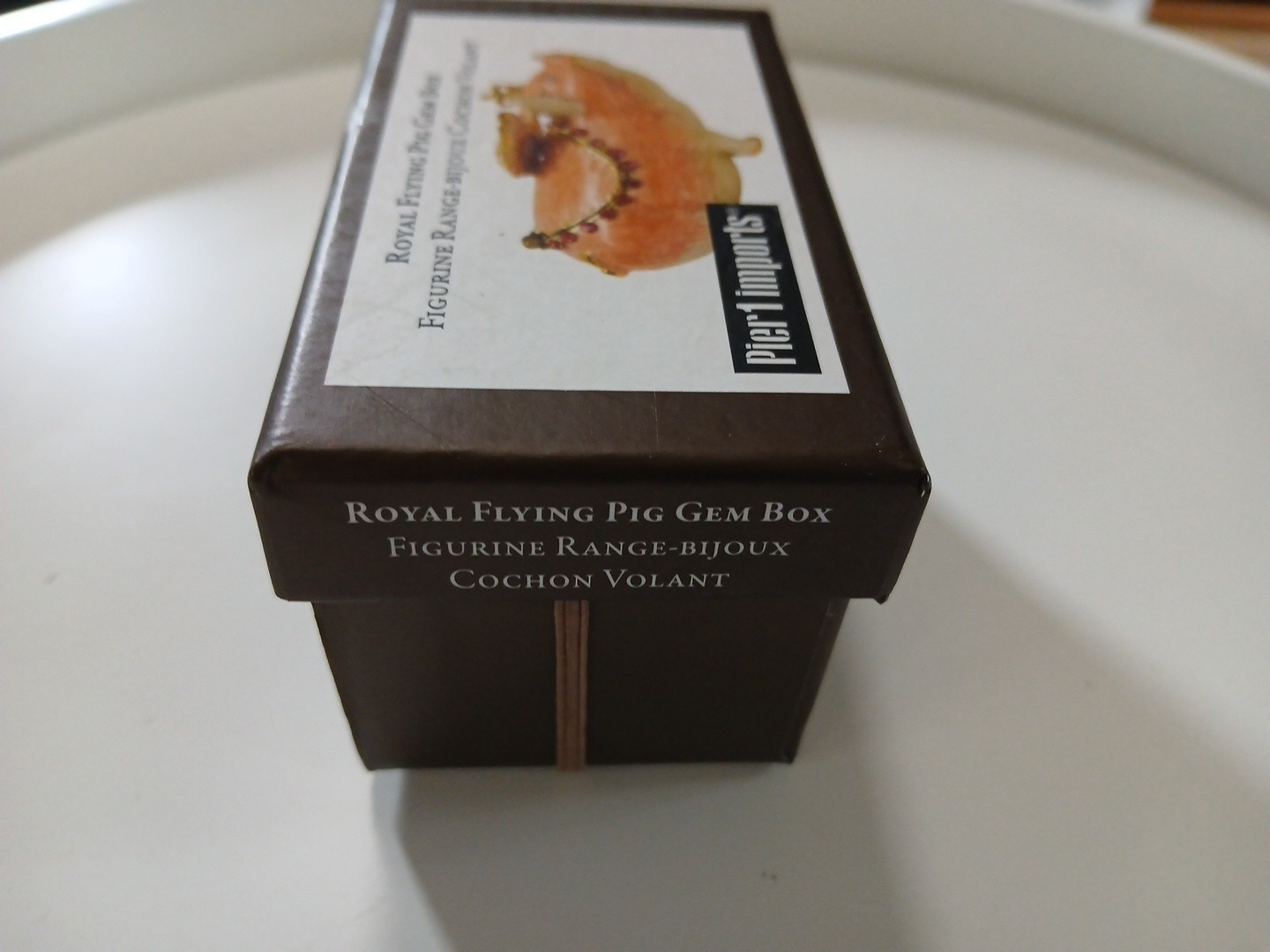 Pier 1 Imports Royal Flying Pig Gem Box Trinket Rhinestones Winged Crown New NIB