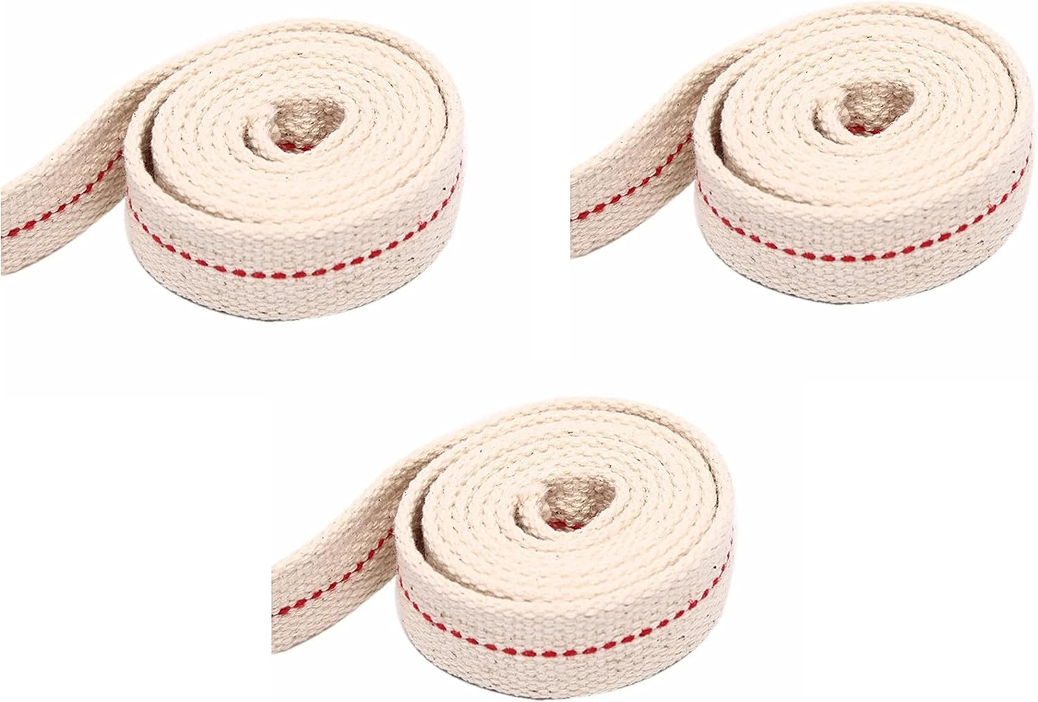 Lantern Lamp Wicks, 3 Rolls 1 inch Wide Flat Cotton 1" 6 Ft (3-Pack)