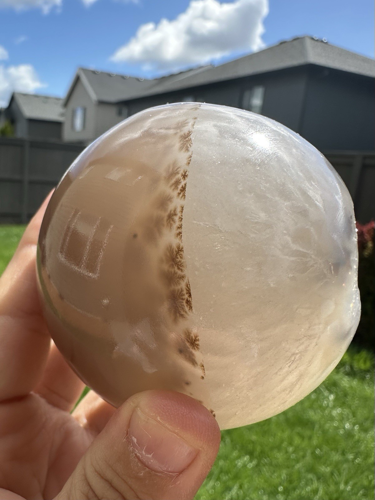 69mm High Quality Dendrite Agate/ Druzy Crystal Geode Sphere (price firm)