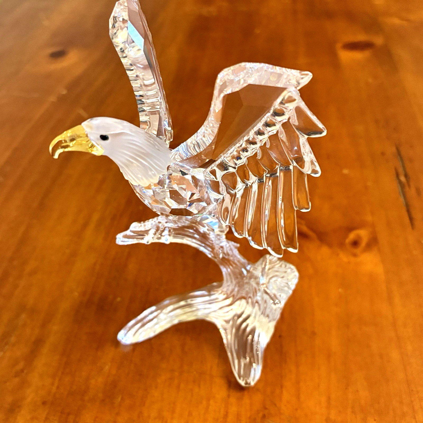 Swarovski Bald Eagle Crystal 5 inches tall # 248003 Yellow Beak USA Og Box COA