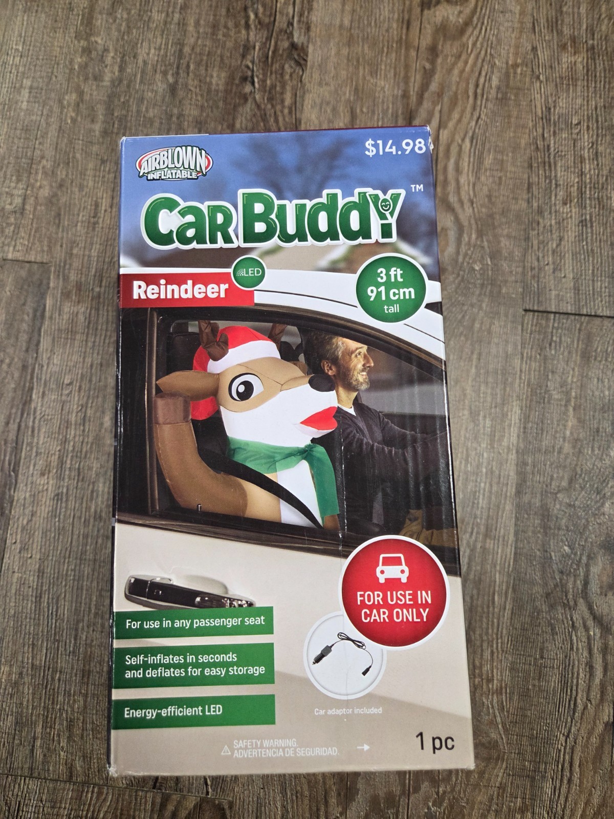 Gemmy Airblown Inflatable Reindeer Car Buddy 3Ft Energy Efficient LED Christmas