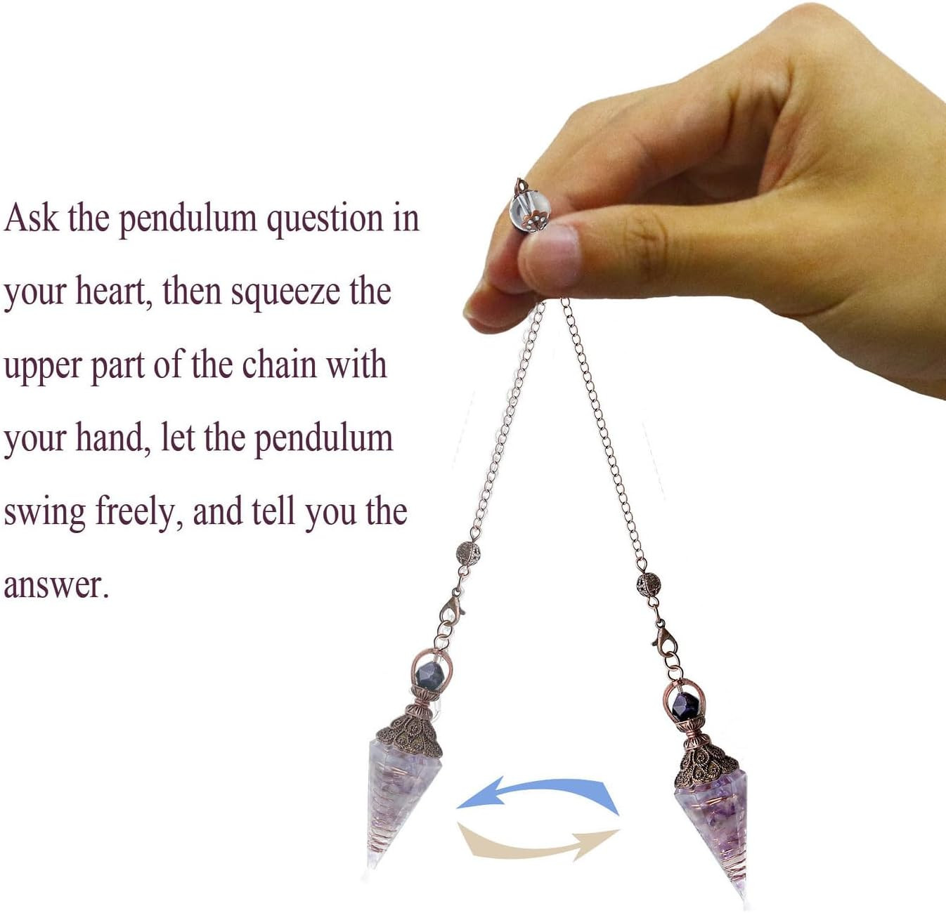 Crystal Pendulums Amethyst Healing Crystal Quartz Pendulum Spiritual Hexagona…