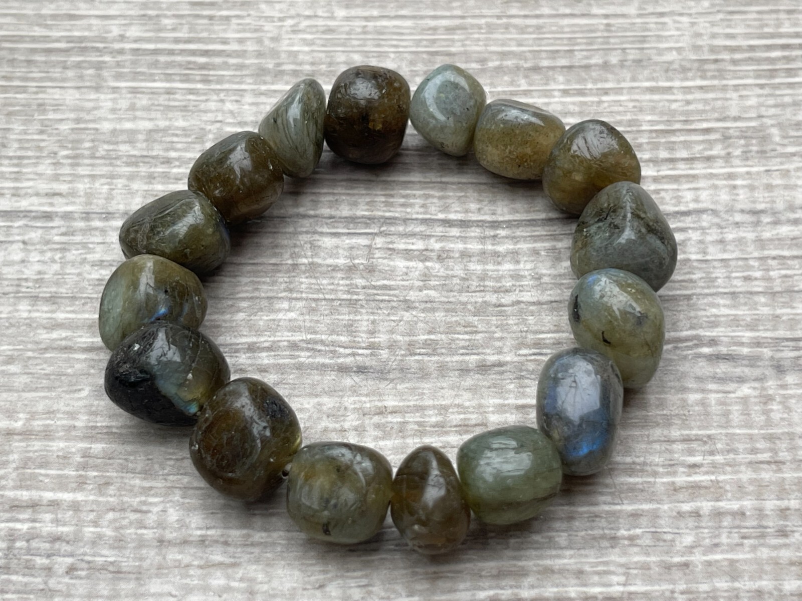 Grade A++Labradorite Tumbled Bracelet 8-12mm,Genuine Labradorite Nugget Gemstone