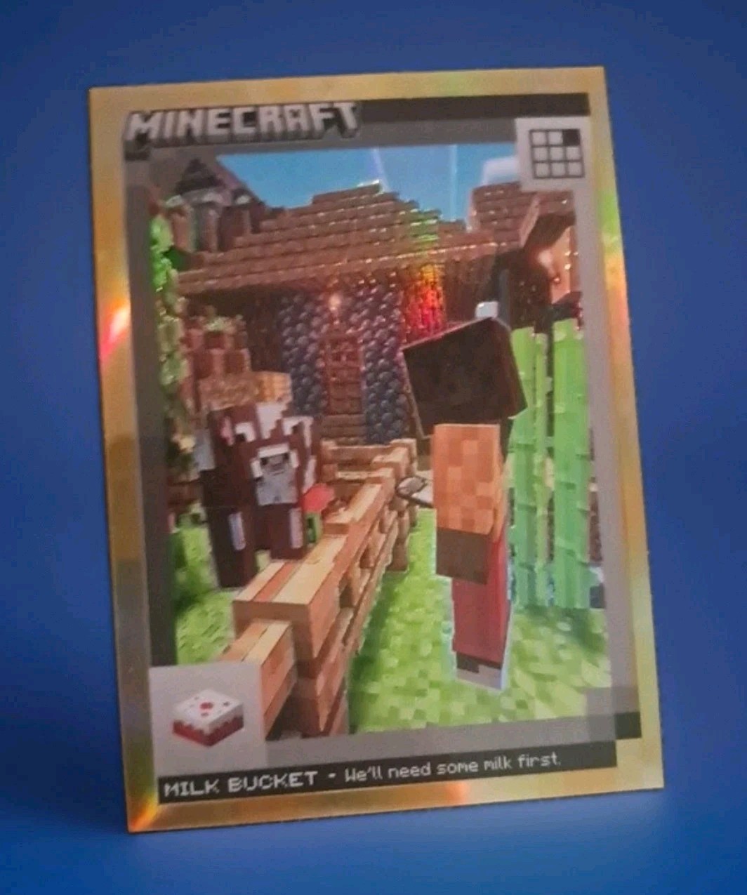 2024 Panini Minecraft #111 Milk Bucket- GOLD OPTICHROME PRIZM /49