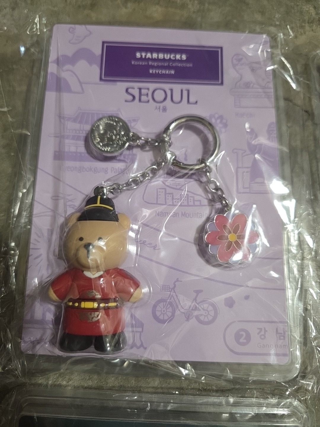 Starbucks Character Bear Charm Keychains South Korea Regional Collection