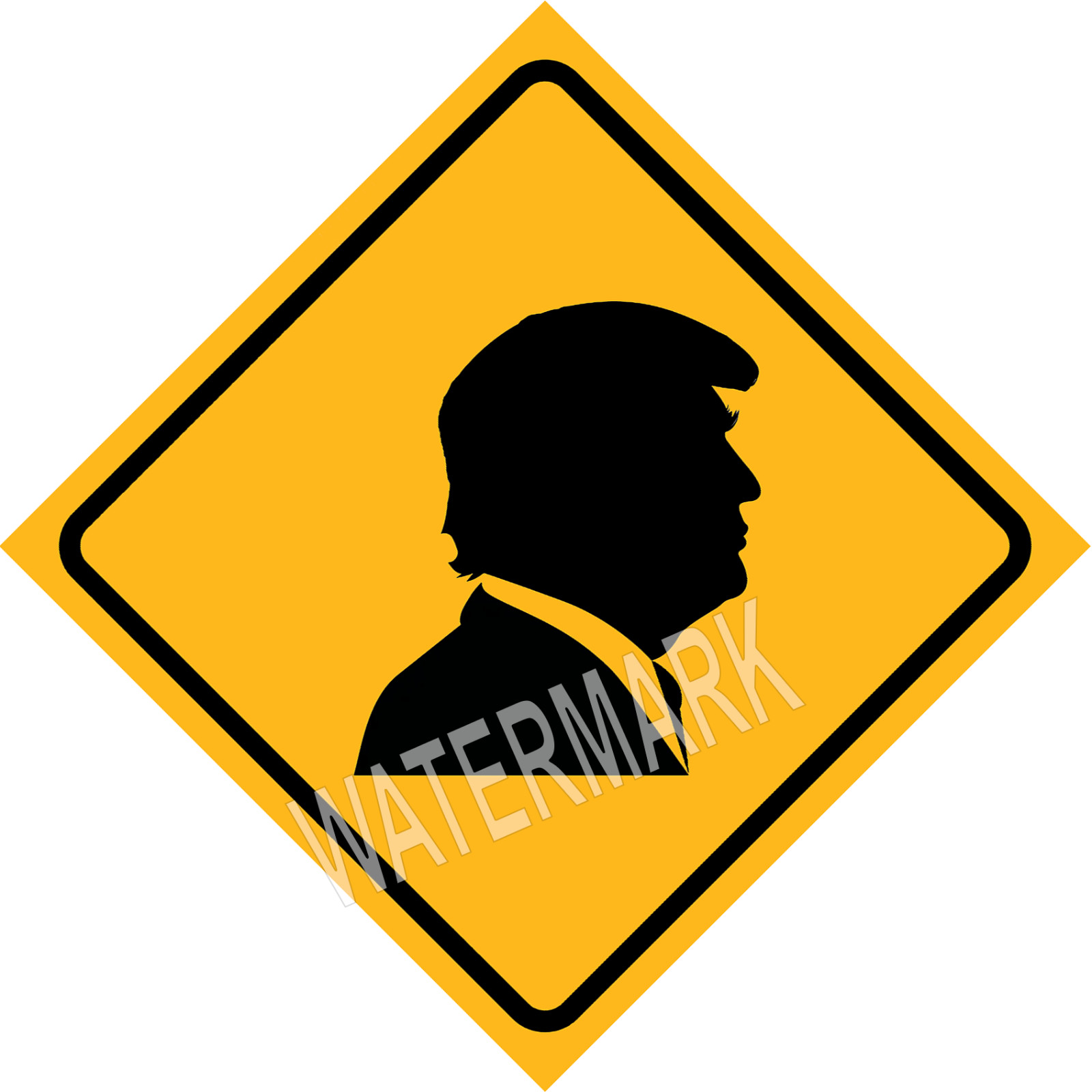 Donald Trump 2024 Yellow Yield Road Sign Quality Metal Magnet 4×4 inches 7428