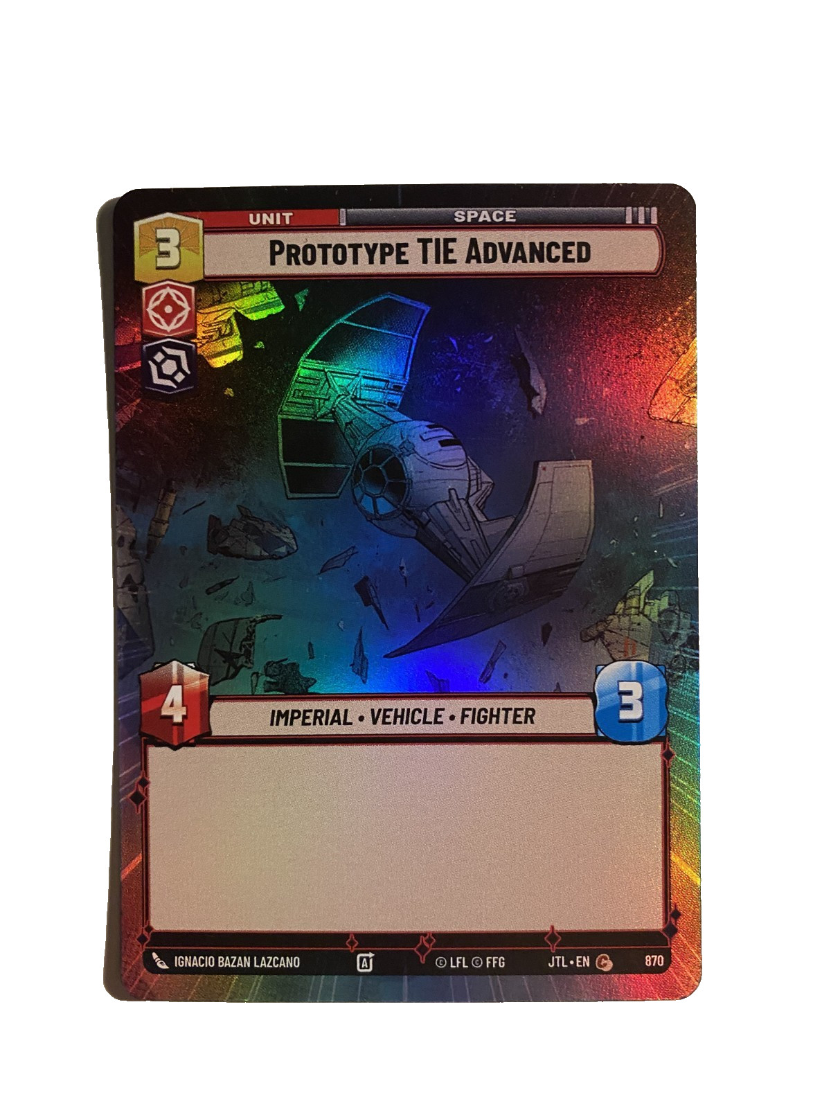 Star Wars Unlimited Prototype TIE Advanced 870 Jump to Lightspeed Hyperspace