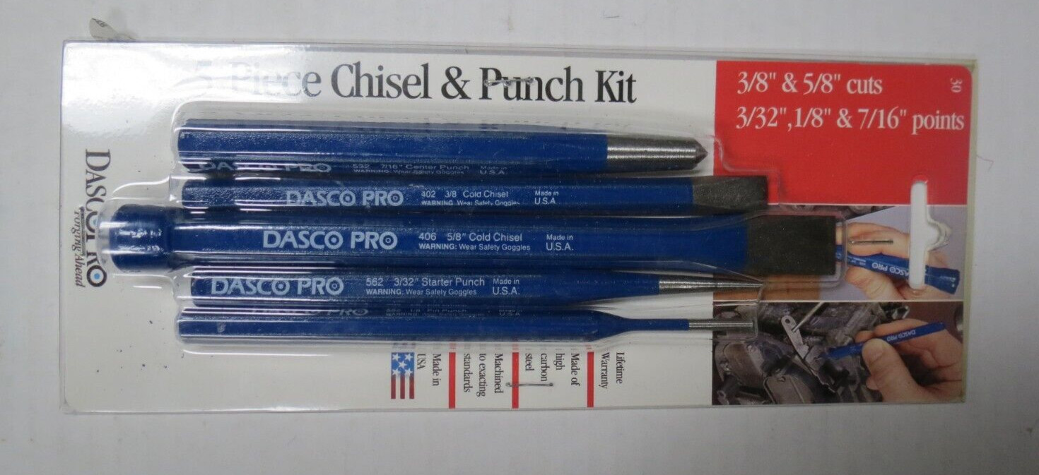 DASCO PRO – 5 PC. CHISEL & PUNCH KIT – MODEL 30 IN PKG- NEW !!!!