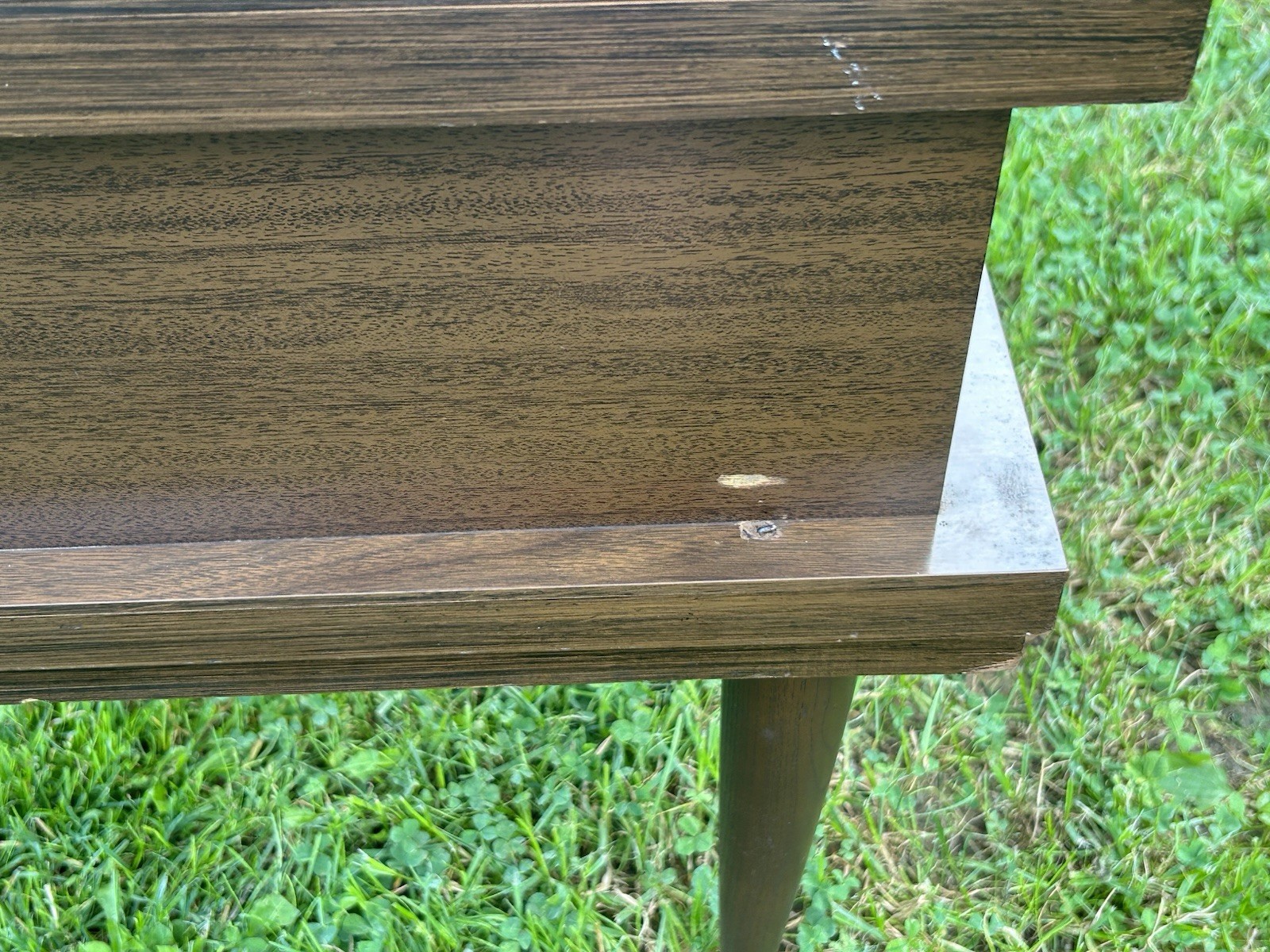 Vtg Mid Century End Table Side Table Formica Drawer 2 Tier 1 Drawer Atomic MCM