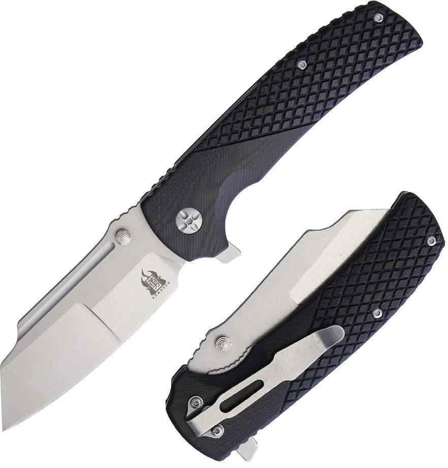 Komoran Linerlock Folding Knife 3.5″ Stainless Steel Blade Black G10 Handle