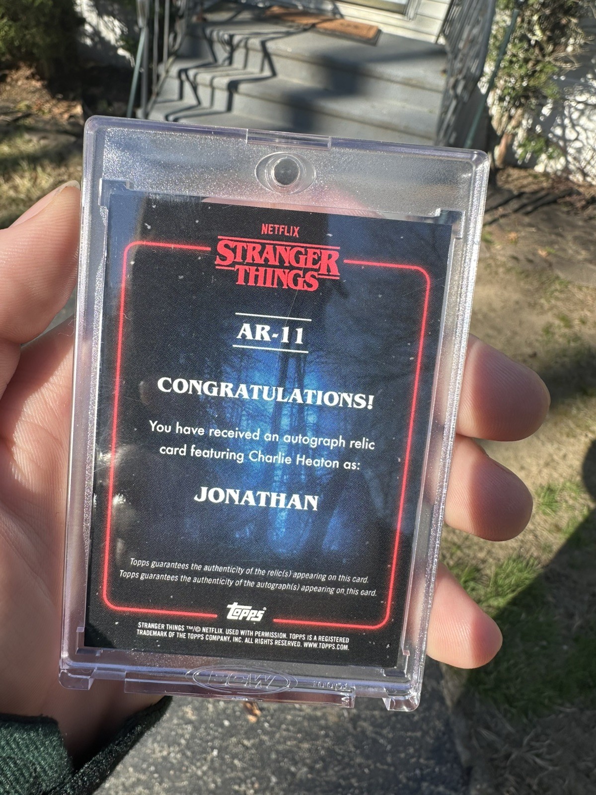 2025 Topps Stranger Things Jonathan Byers Auto Relic 24/25 Charlie Heaton Autogr