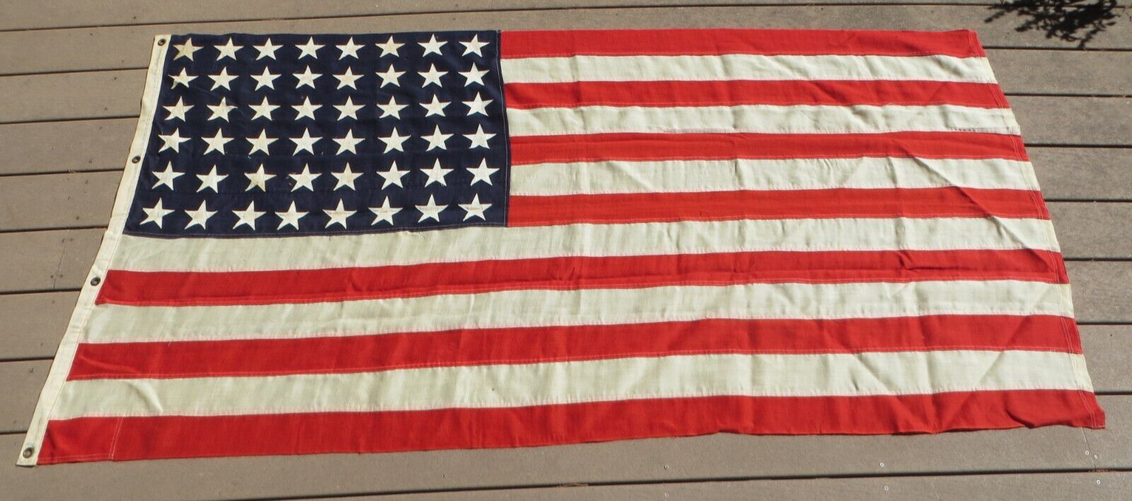WW2 USN US Navy Nautical Naval Ensign 48 Star Ship’s American Flag Wool 3×7