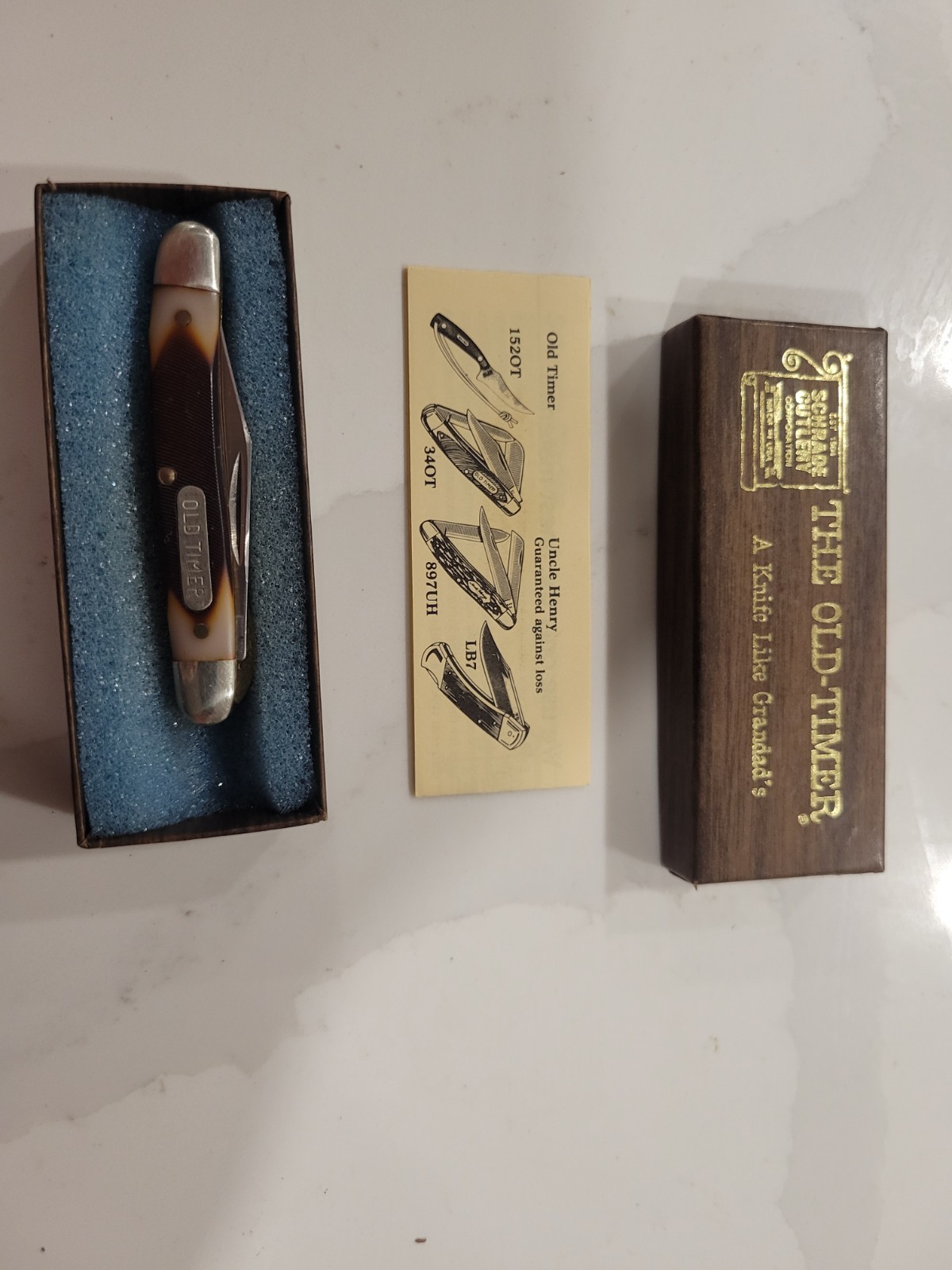 Vintage NIB Schrade Old Timer 180T Mighty Mite Folding Knife w/ Papers & Box