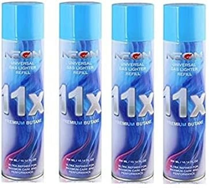 6 Can Neon 11X Refined Butane Lighter Gas Fuel Refill 300 mL Fast Ship FRESH STO