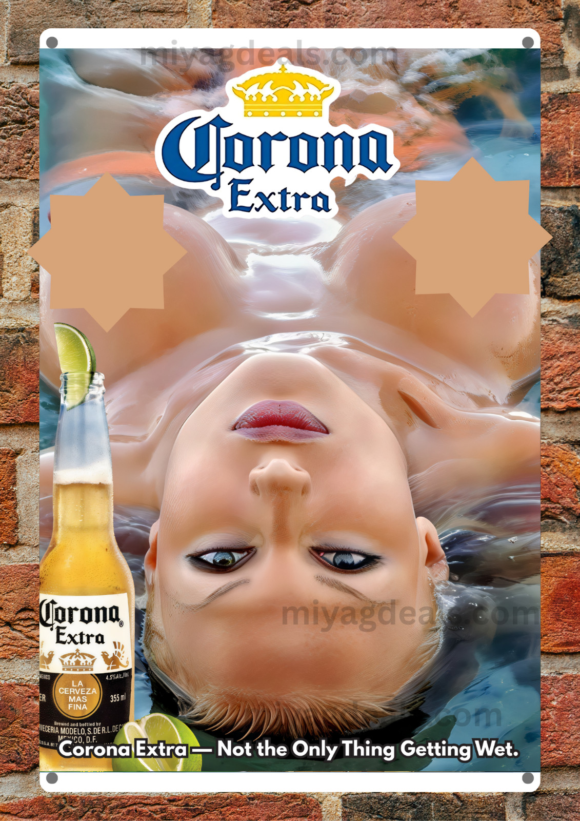 Corona Extra Beer Metal Sign – Sexy Blonde Man Cave Bar Decor Sign Read Desc.