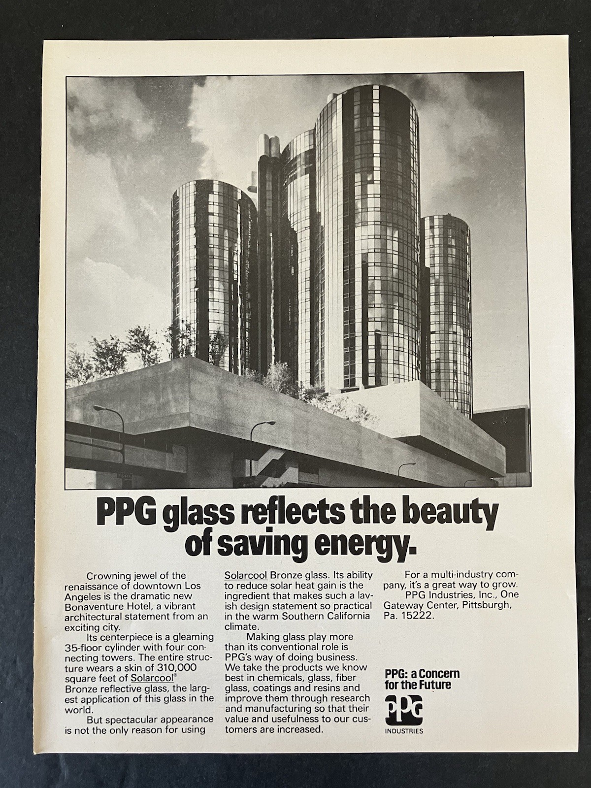 1978 PPG Industries Solarcool Bronze Glass Energy Saving Pittsburgh PA Print Ad