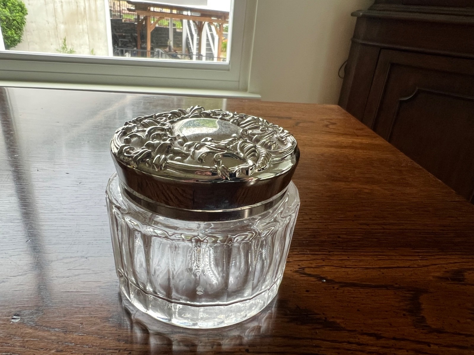 Lady Primrose Clear Glass Jar With Victorian Inspired Lid 5 Oz