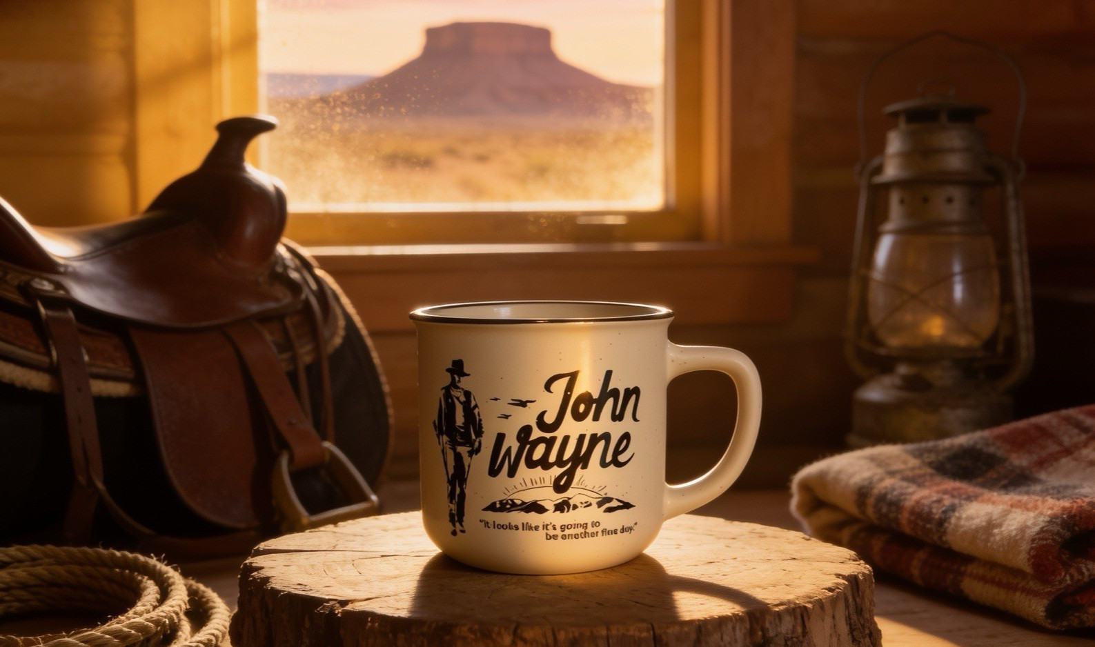 8oz Ceramic John Wayne “Going to Another Fine Day” Coffee Mug…Ships Free!