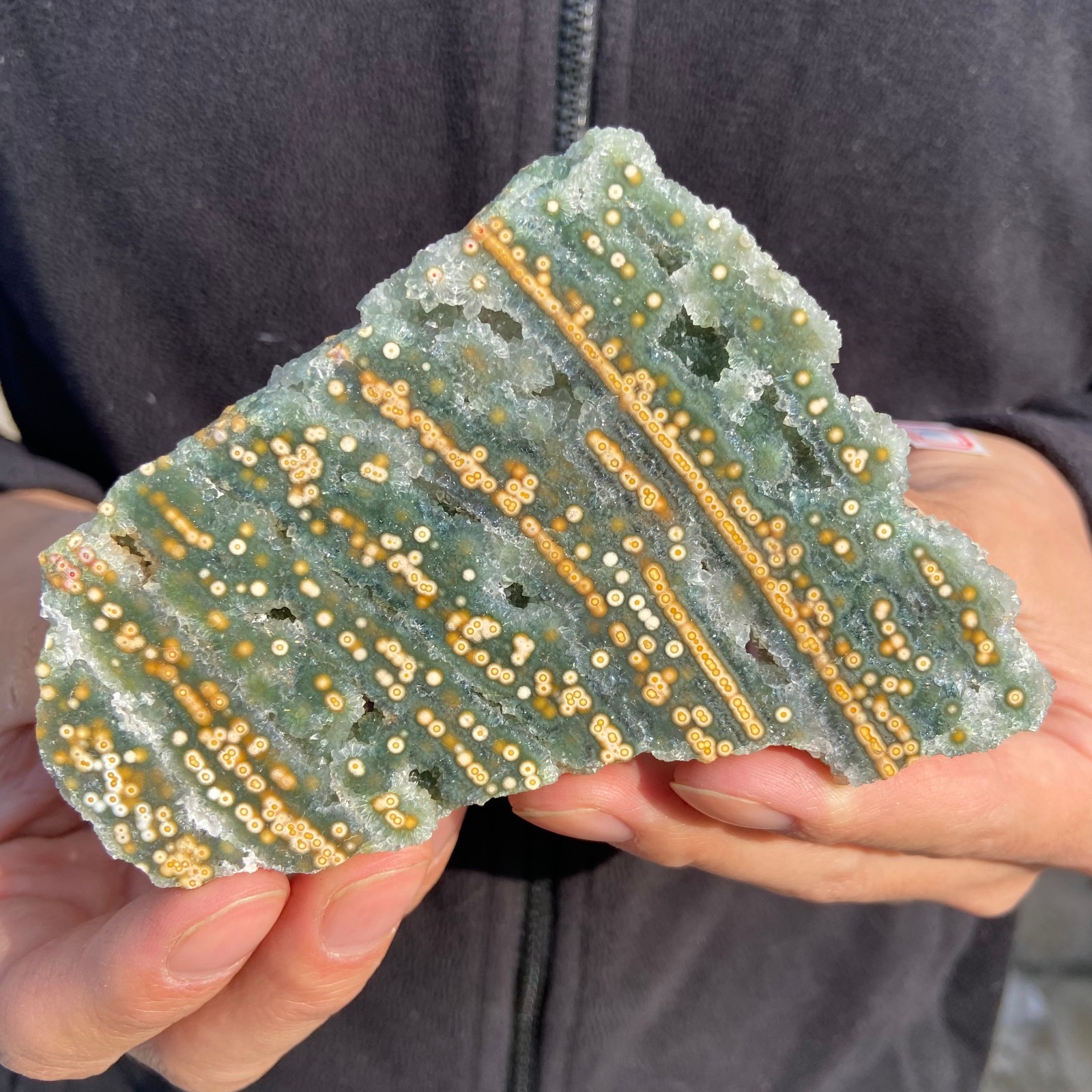 0.33lb Rare Natural Ocean Jasper Specimen With Druzy Crystal Reiki Healing