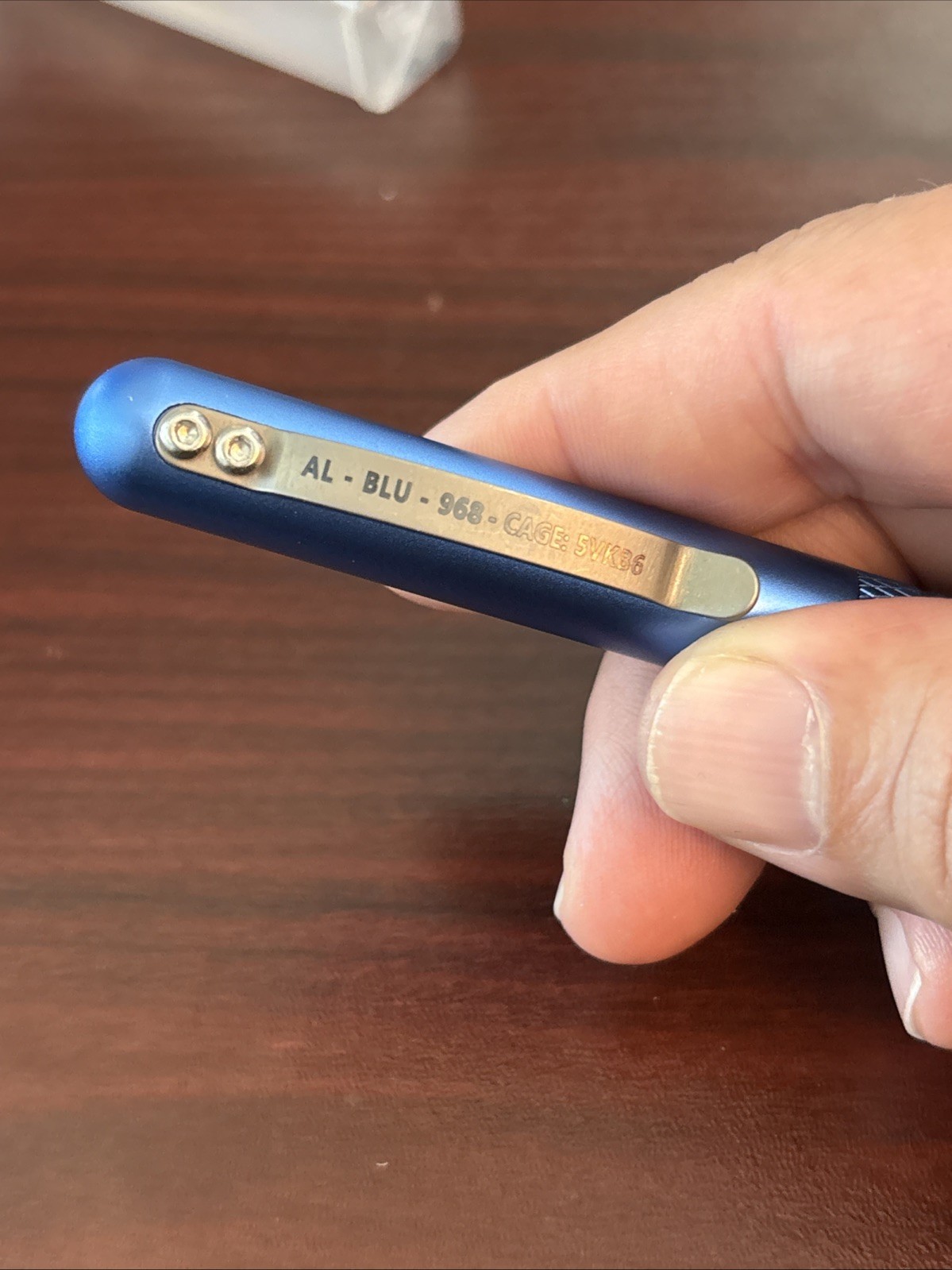 CountyComm Maratac Cobalt Blue Anodized Aluminum Embassy Pen #968 CAGE 5VKB6 NIB