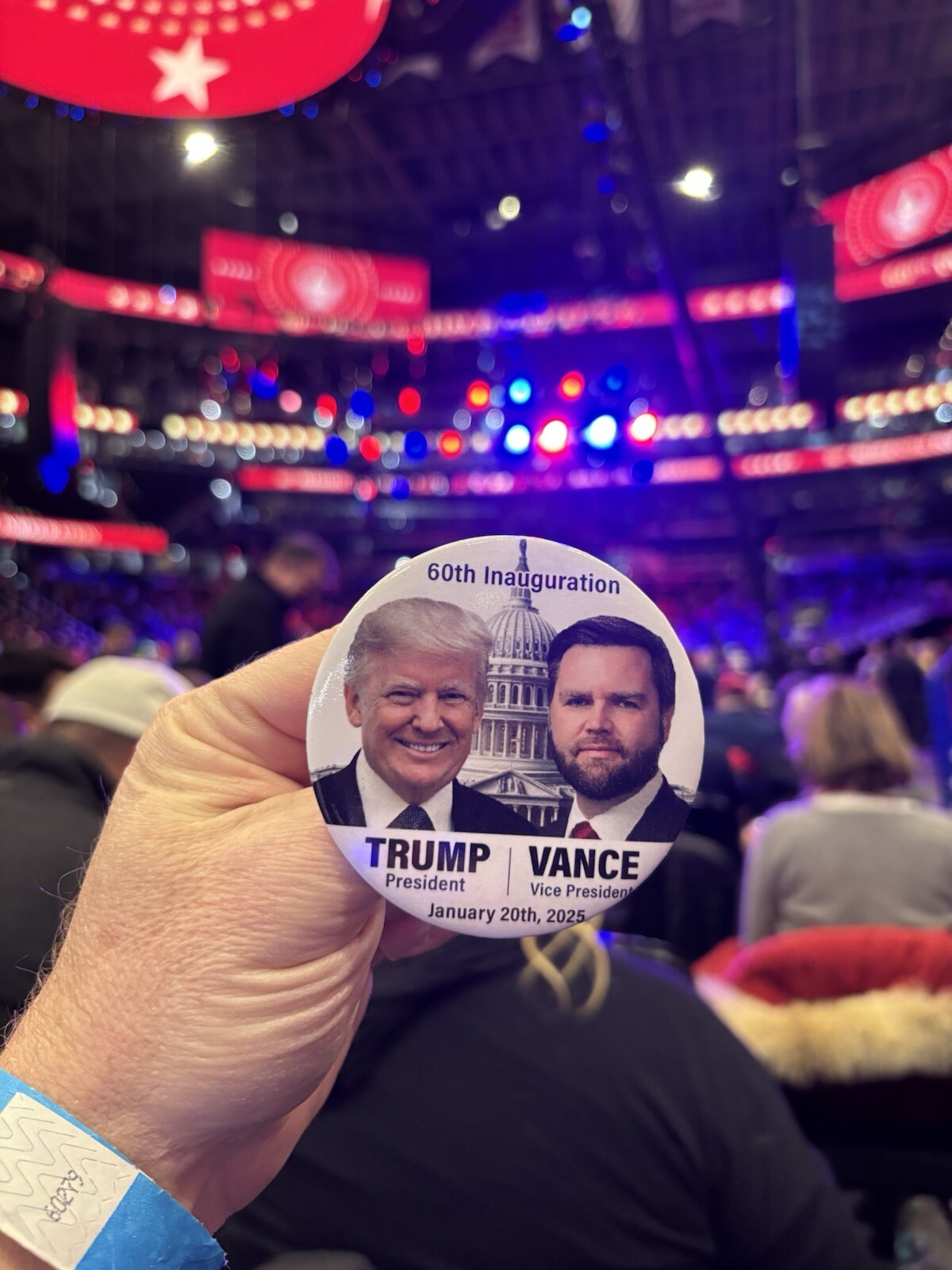 2025 President Donald Trump & JD Vance Inauguration White 3″ Button