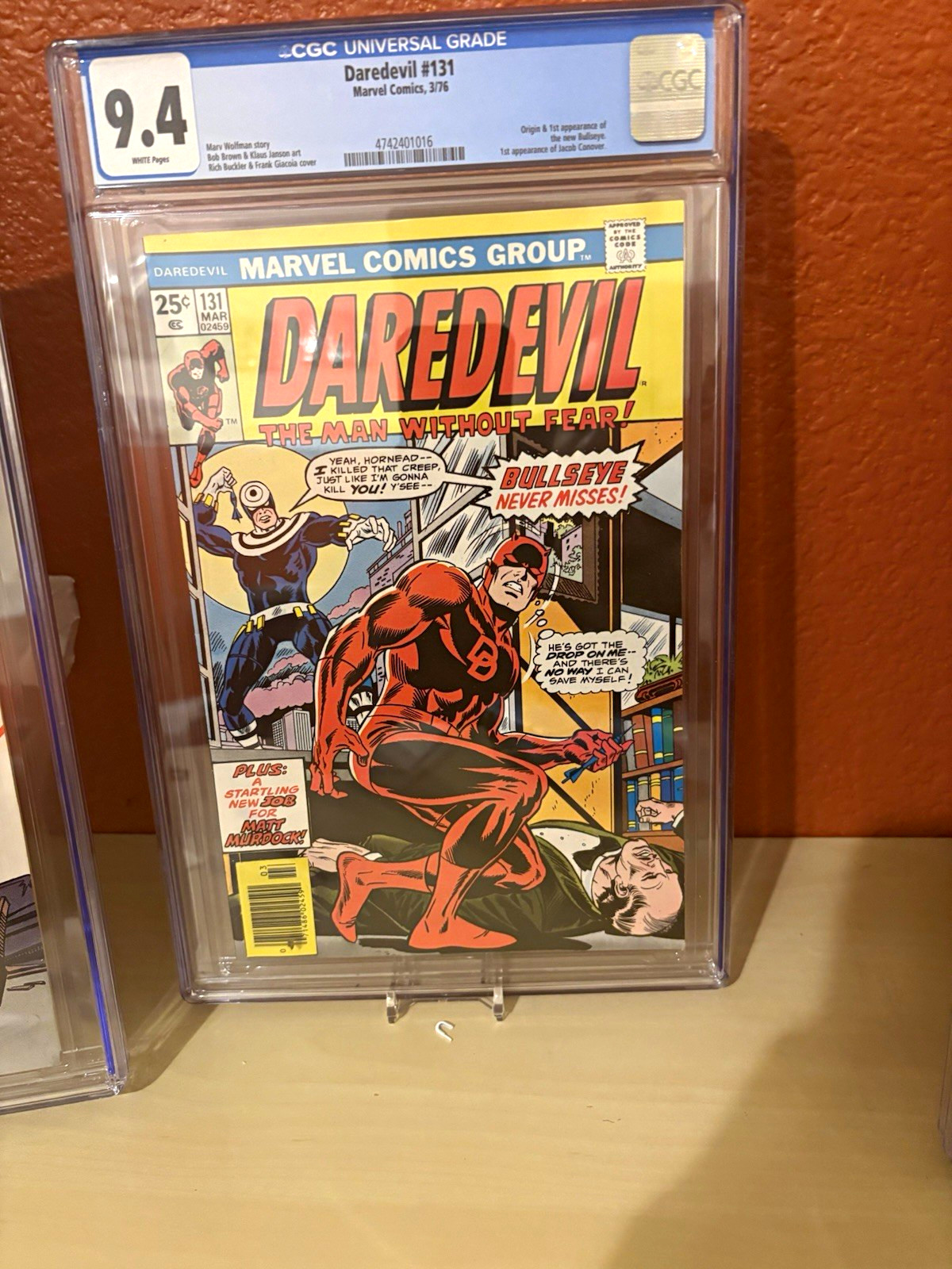 Marvel Comics Daredevil #131 (1976) CGC 9.4 Near Mint Origin 1st Bullseye