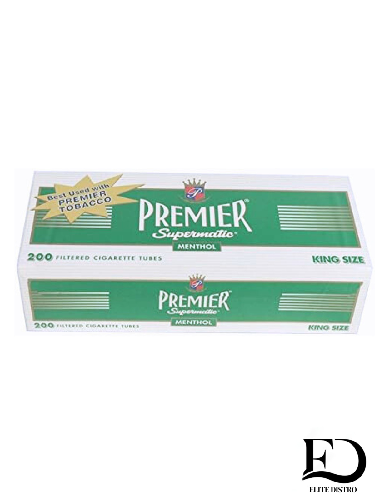 Premier Menthol King Size Filtered Tubes (200ct/Box) – 1000ct (Pack of 5)