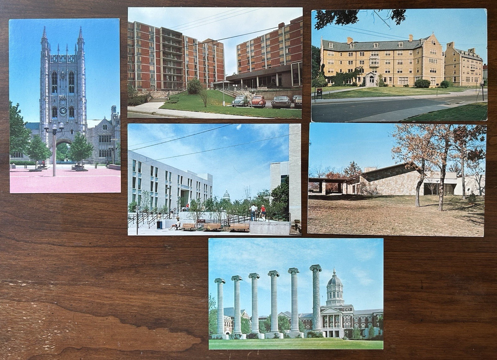 COLUMBIA MO~University of Missouri ~ Lot of 4 Unused Chrome Postcards