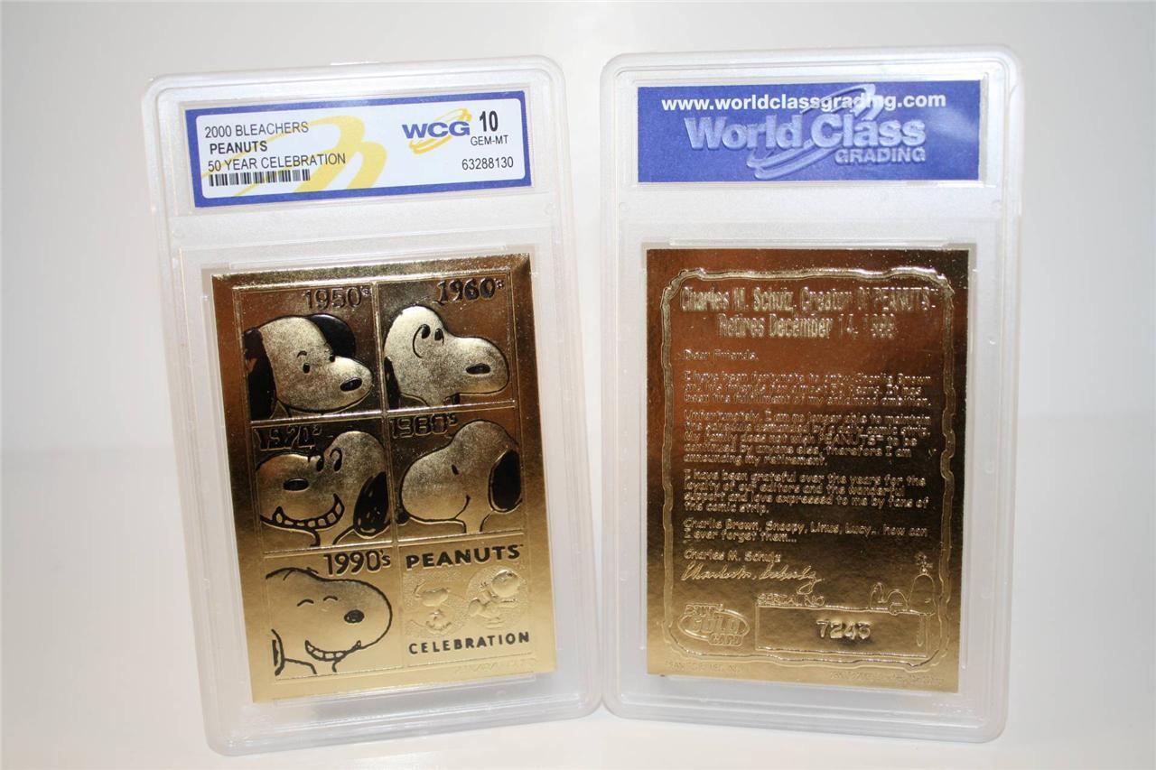 SNOOPY PEANUTS 23K Gold Card 50th Anniversary CHARLIE BROWN – GEM MINT 10 *BOGO*