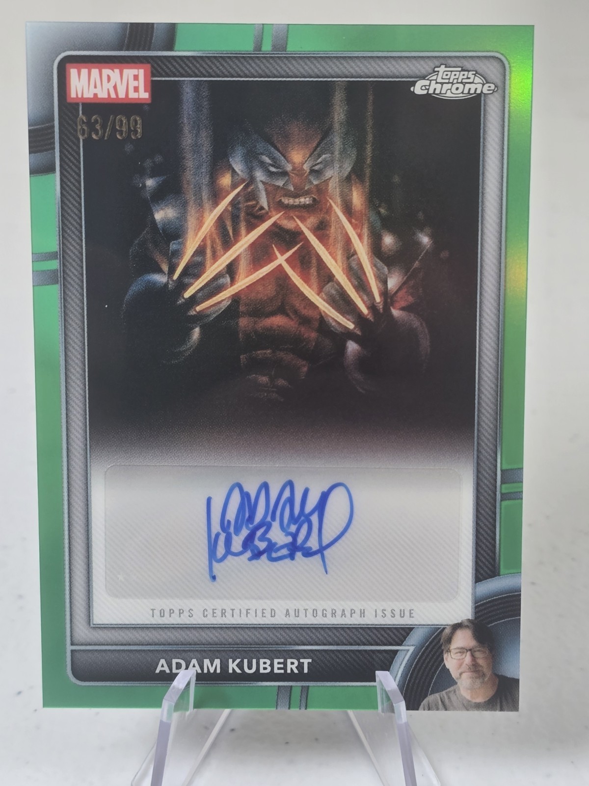 WOLVERINE 2026 Topps Chrome Marvel Adam Kubert Artist Auto Green Refractor 63/99