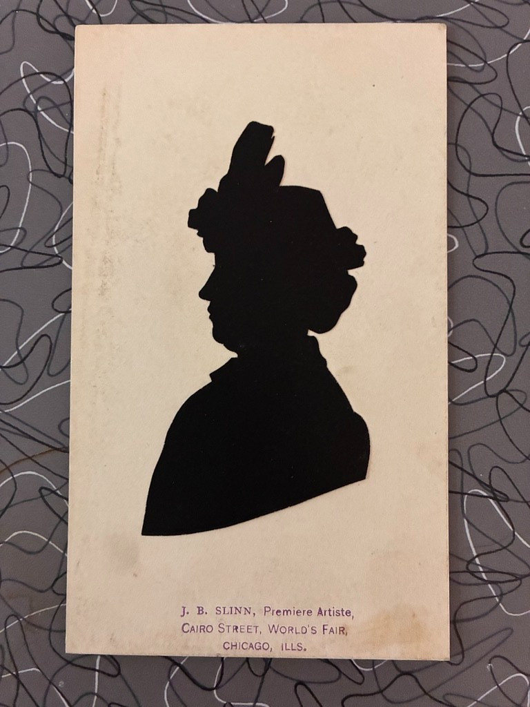 **1893 World’s Columbian Exposition Cairo Street Silhouette by J.B. Slinn – Anna
