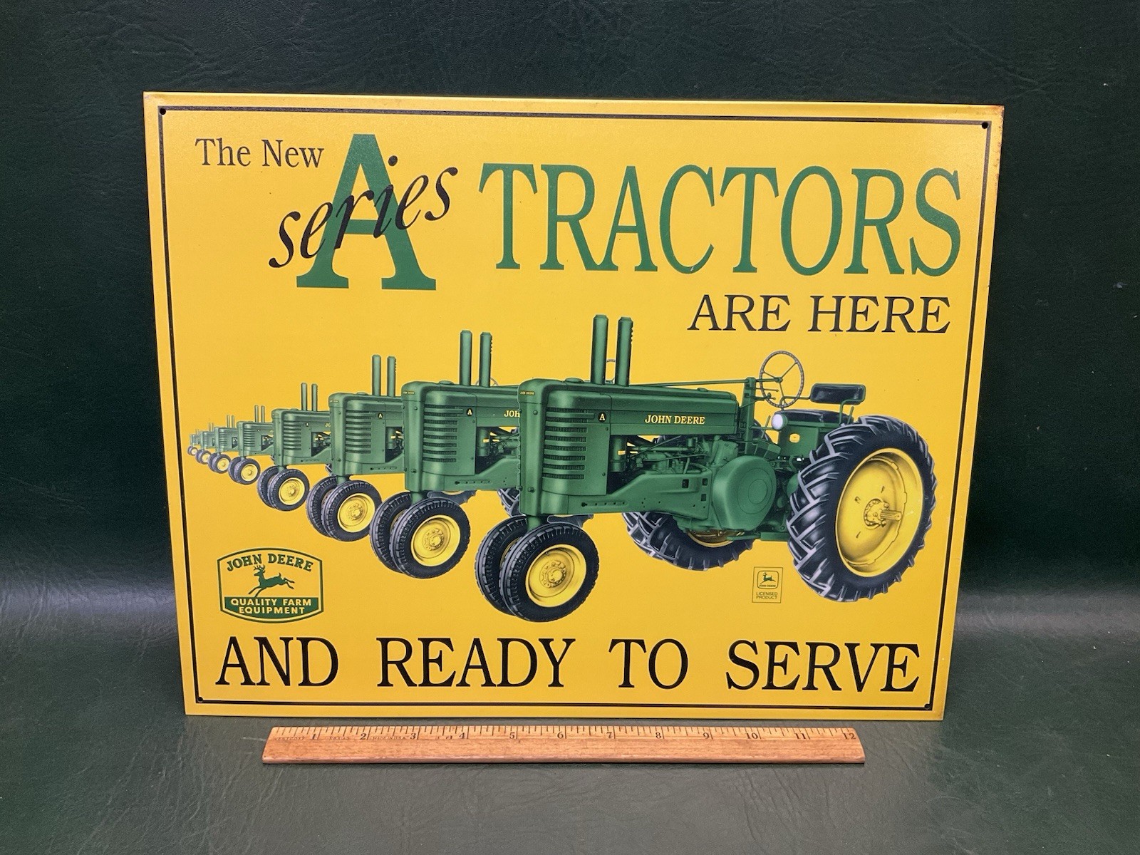 John Deere Metal Wall Sign 16 x 12.5″ A Series Tractors Desperate Enterprises US