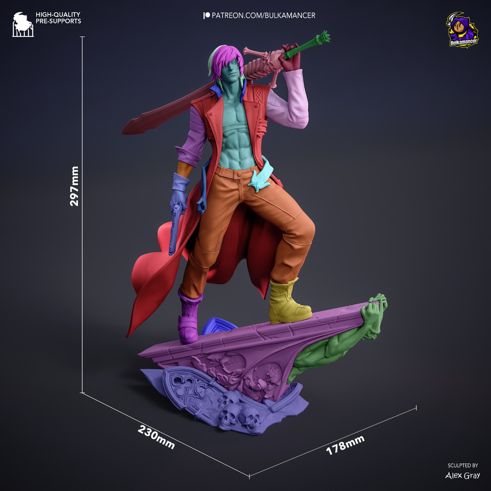Dante | Devil May Cry 3 | High Quality Unpainted Resin Garage Kit 1:6